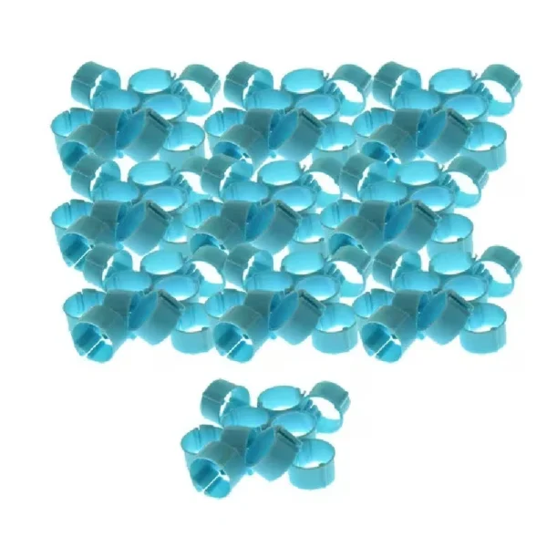 100x Poultry Leg Bands 20mm Blue – Chicken & Pigeon Marker
