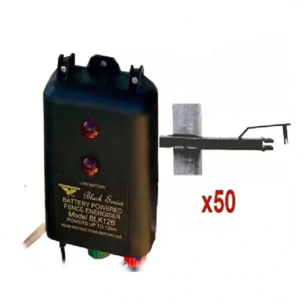 12km B120 BATTERY Electric Fence ENERGISER #22 Thunderbird Steel Post Offset