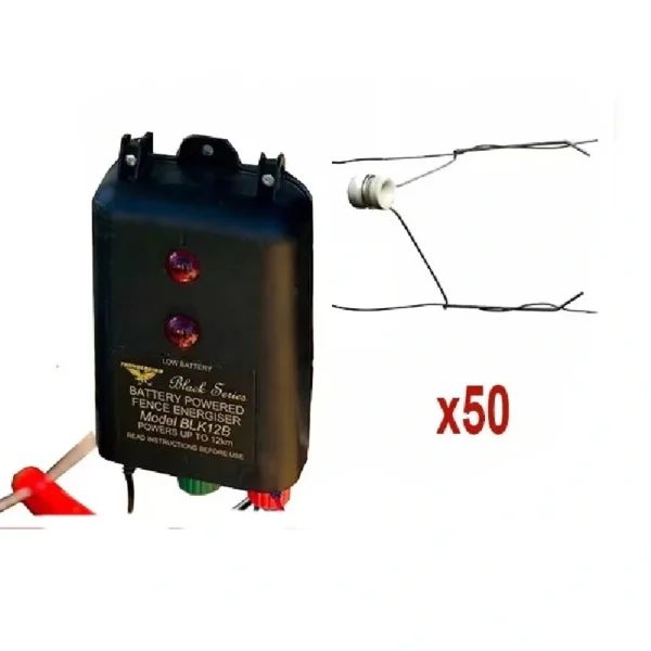 15km B120 Battery Electric Fence Energiser with Offset Insulator – Thunderbird