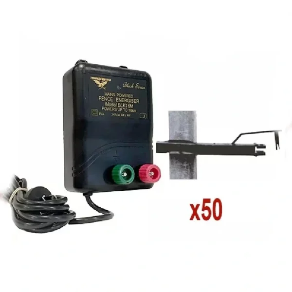 15km M120 MAINS 240V Electric Fence Energiser Steel Post Offset Thunderbird Farm