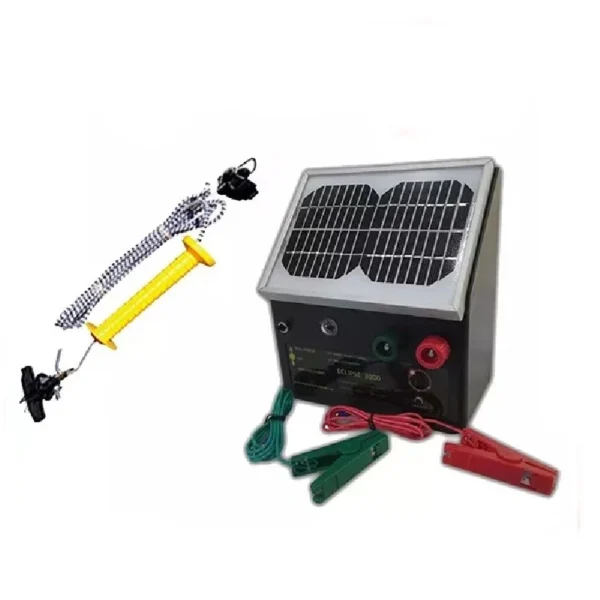 3km Solar Electric Fence Energiser 7m Bungee Gate Thunderbird Eclipse 3000