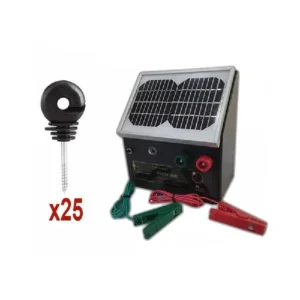 Eclipse 3000 3km Solar Electric Fence Energiser with Wood Post Insulators