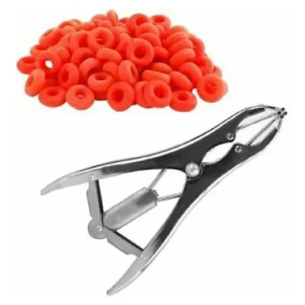Sheep & Lamb Castration Applicator – 100 Marking Rings for Tail Docking