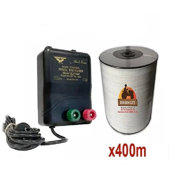 Thunderbird M120 15km Mains Electric Fence Energiser with 400m 12mm Hot Tape