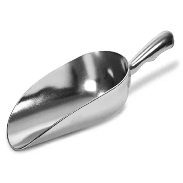 2.4L Round Aluminium Feed Scoop – Livestock Feeding, Grain, Ice, Farm Use